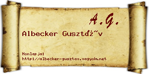 Albecker Gusztáv névjegykártya